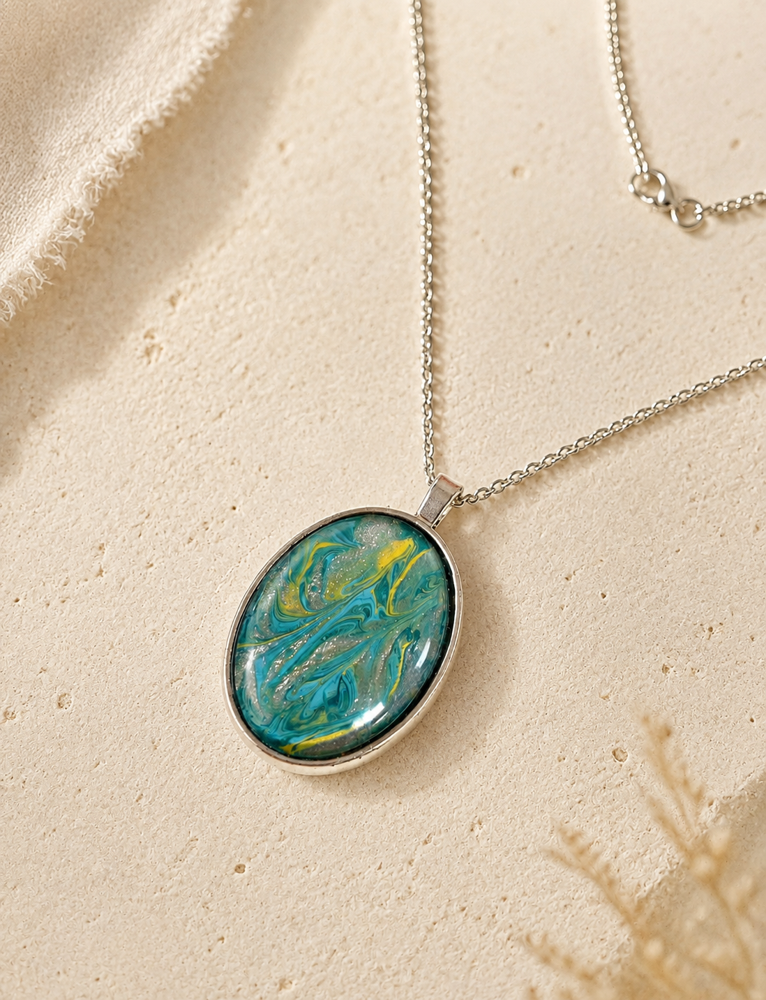 Ketting Ovaal Turquoise